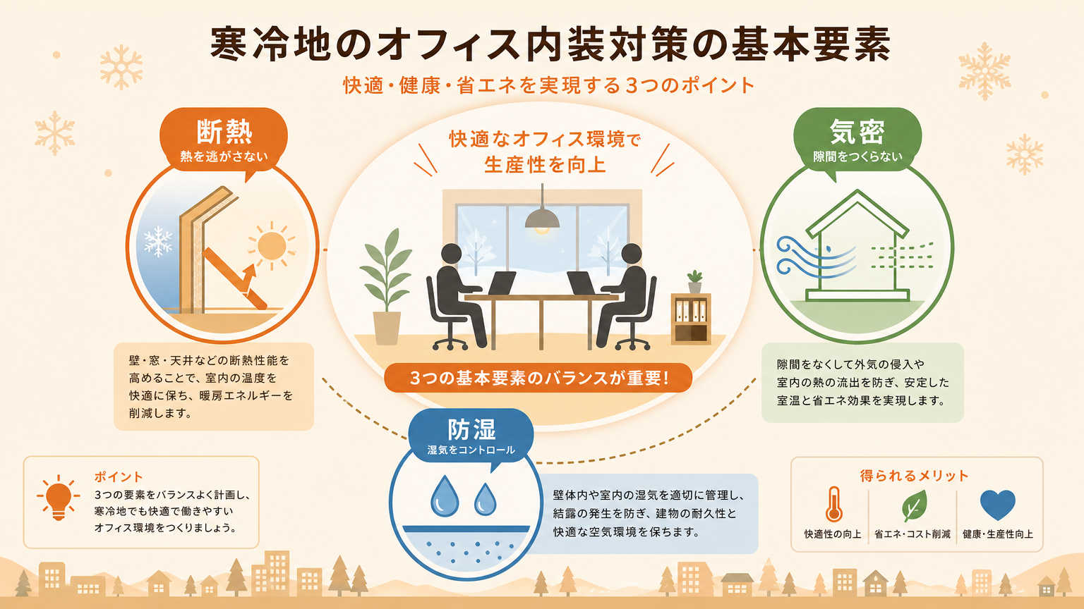 寒冷地の内装対策とは|オフィス内装における結論